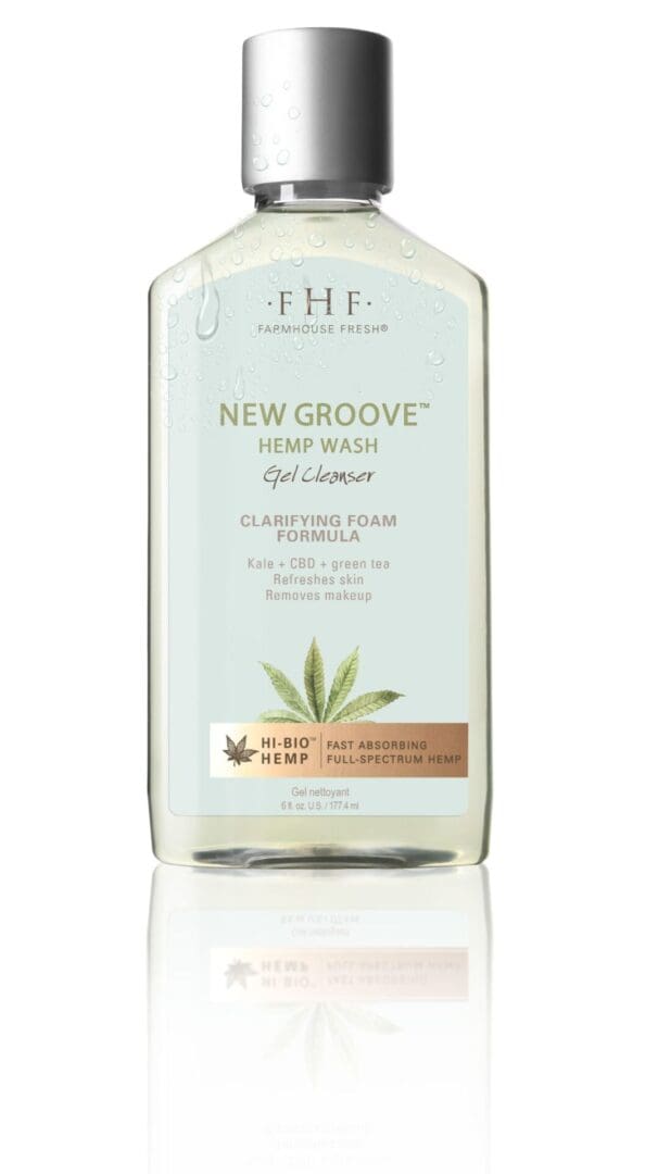 A bottle of new groove hemp wash.