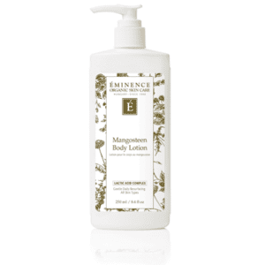 A bottle of body lotion with flowers on it.