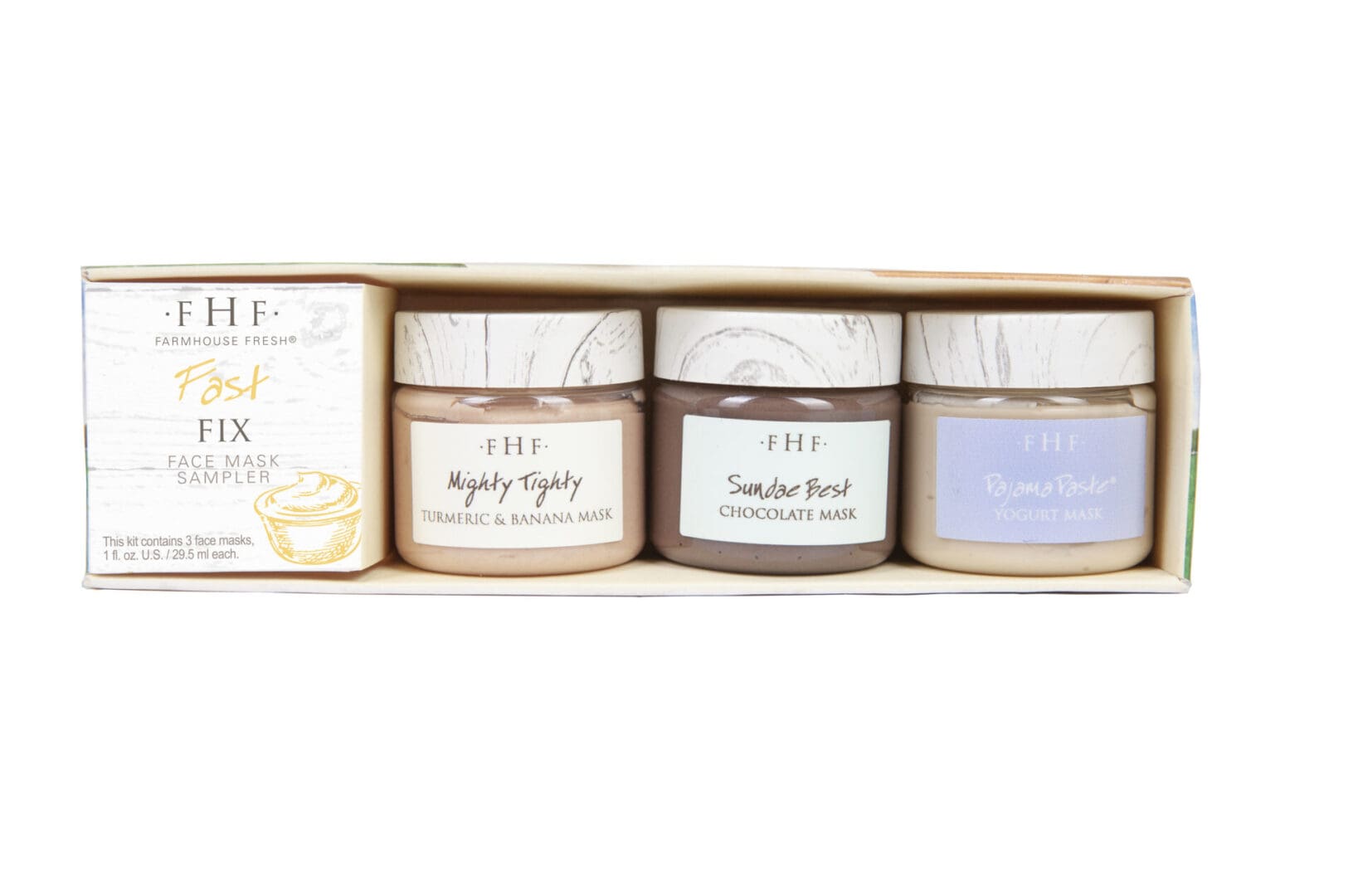 A box of four different types of body butters.