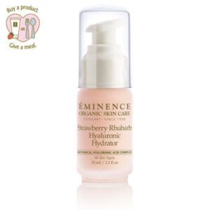 A bottle of eminence strawberry rhubarb moisturizing hydrator.