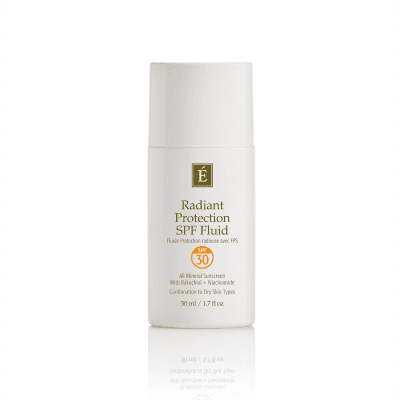 A bottle of radiant protection spf fluid.